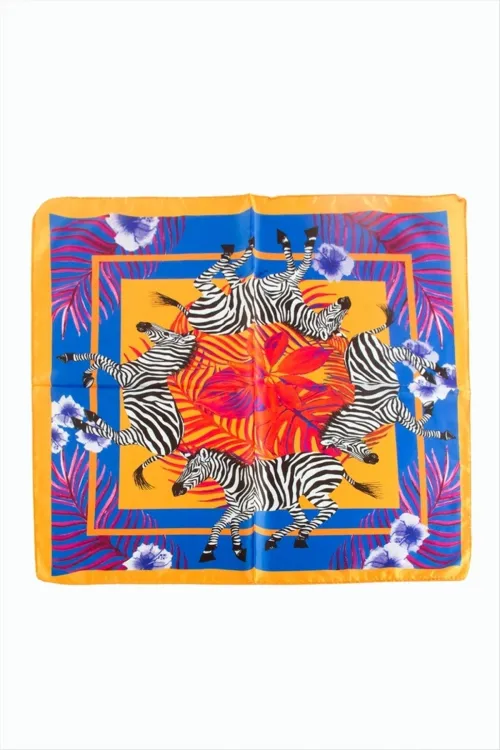 Zebra Desenli Zr Şifon Fular 50*50 cm