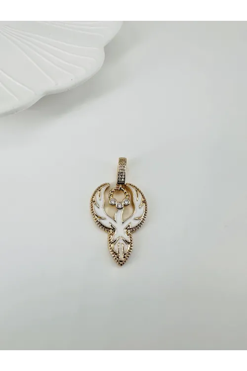 Zirkon- Mine Taşlı Pirinç Charmlar - Charm0014