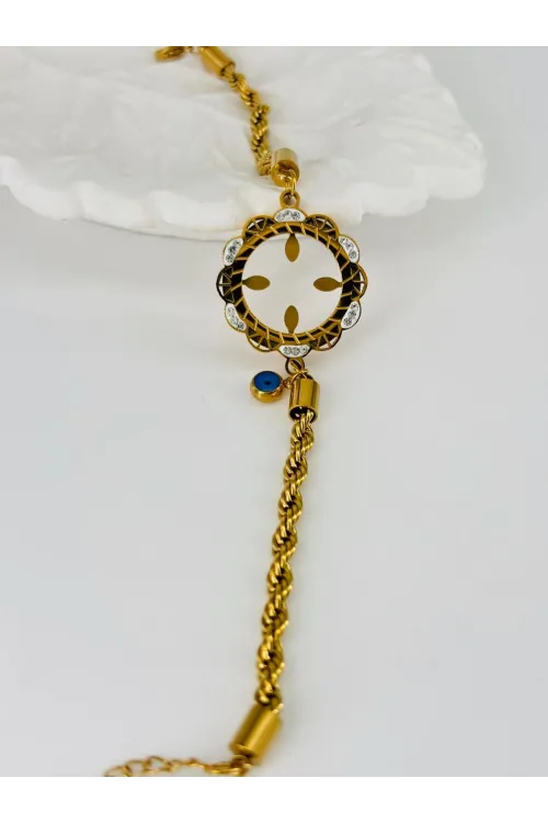 Zirkon  Taşlı Çelik Çelik Bileklikler 17+ 4 Cm  - Kbl0364