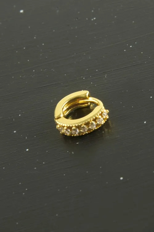 Zirkon Taşlı Çelik Kulak Burun Piercing 1 Adet