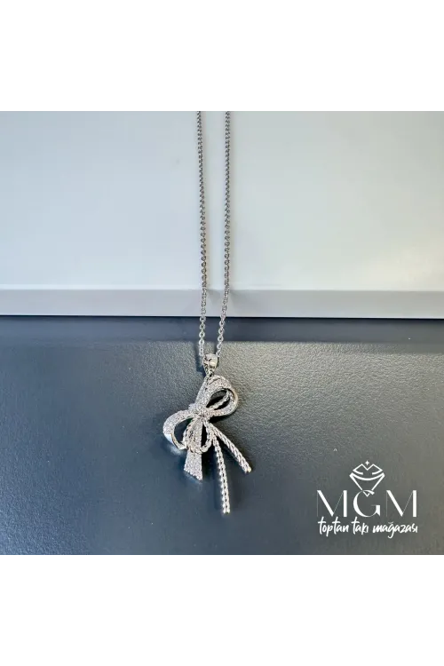 Zirkon Taşlı Fiyonk Kolye - Kl0020
