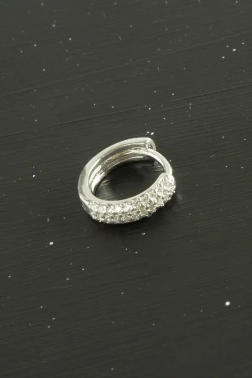 Zirkon Taşlı Lüks Çelik Kulak Burun Piercing 1 Adet