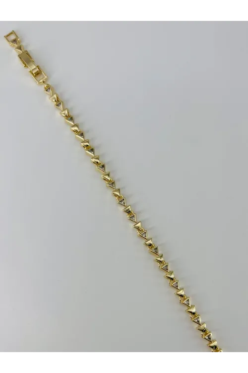    Zirkon Taşlı Pirinç Bileklikler 17+2 Cm  - Kbl0381