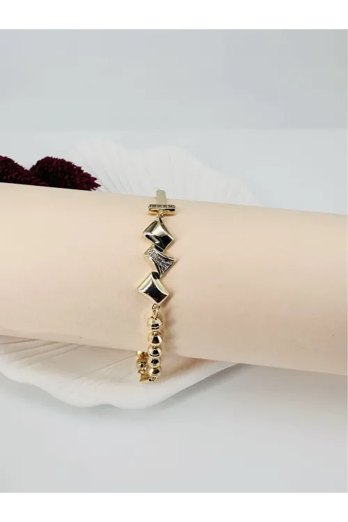 Zirkon Taşlı Pirinç  Bileklikler - Kbl0188