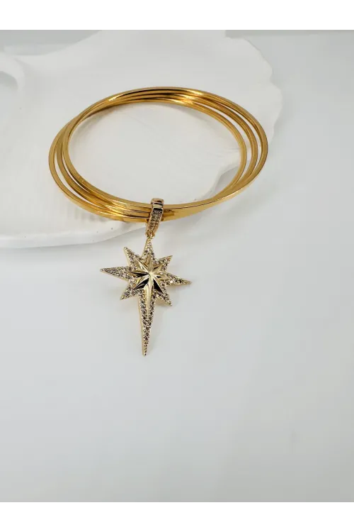 Zirkon Taşlı Pirinç Charmlar - Charm0004