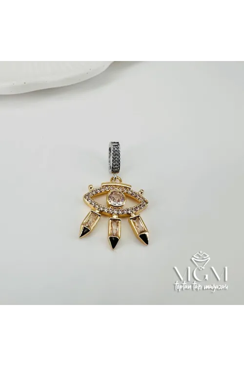 Zirkon Taşlı Pirinç Charmlar - Charm0005
