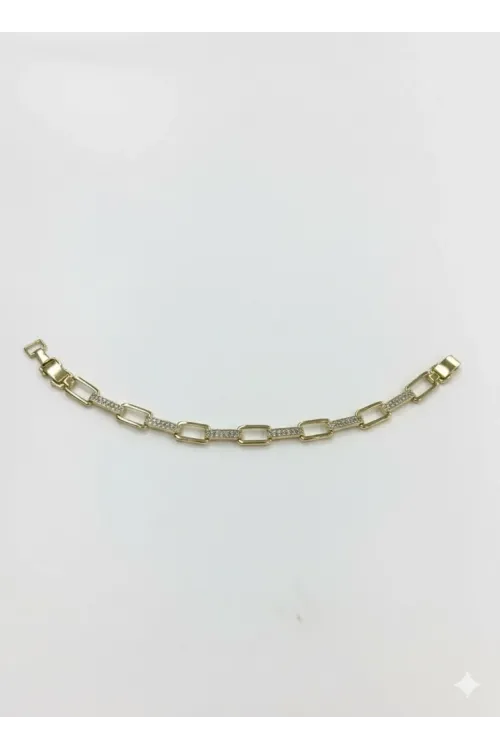    Zirkon Taşlı Pirinç Cm Bileklik 17+2 Cm  - Kbl0387