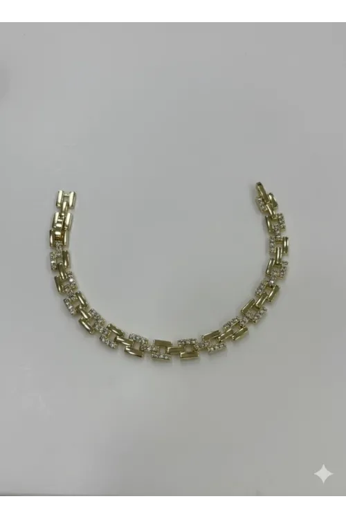    Zirkon Taşlı Pirinç Cm Bileklik 17+2 Cm  - Kbl0397