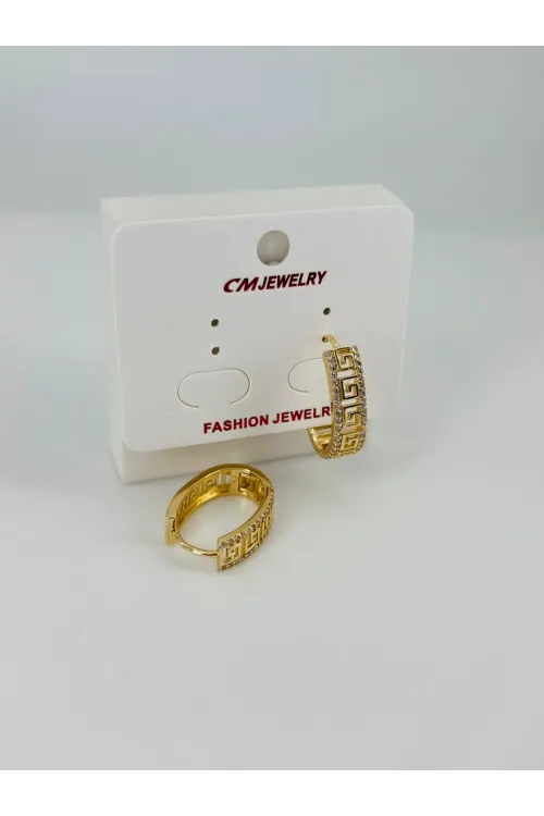   Zirkon Taşlı Pirinç Küpeler - Kp00471