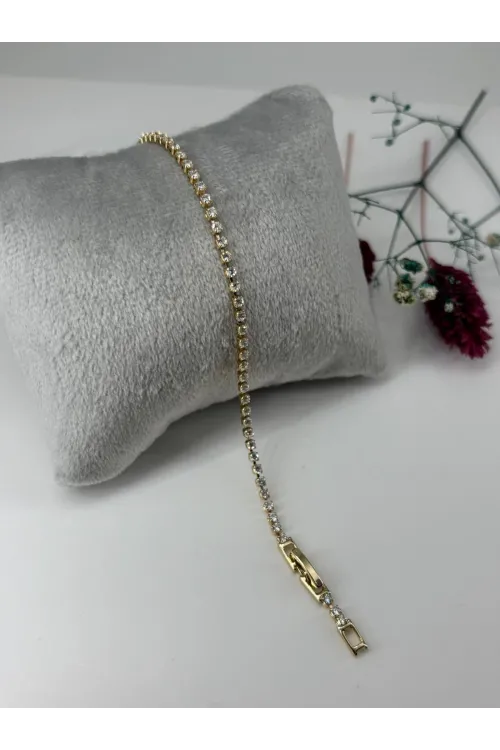    Zirkon Taşlı Pirinç Zirkon Bileklikler 17+2 Cm  - IEG0305