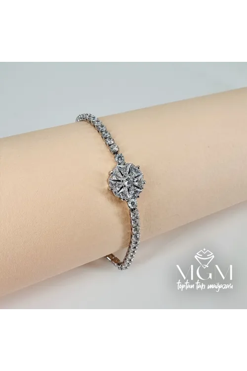 Zirkon Taşlı Pirinç Zirkon Bileklikler 17+2,5 Cm - IEG0037