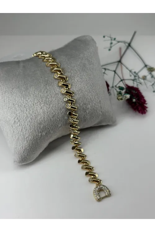    Zirkon Taşlı Pirinç Zirkon Bileklikler 19 Cm  - IEG0317