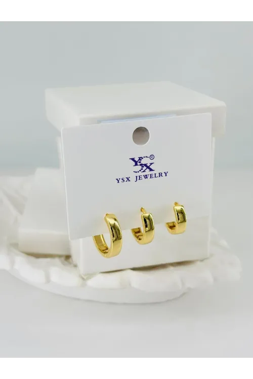 Zirkon Taşlı Üçlü Kombin Küpe - Kp00391