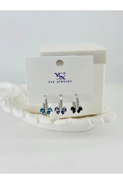 Zirkon Taşlı Üçlü Kombin Küpe - Kp00409