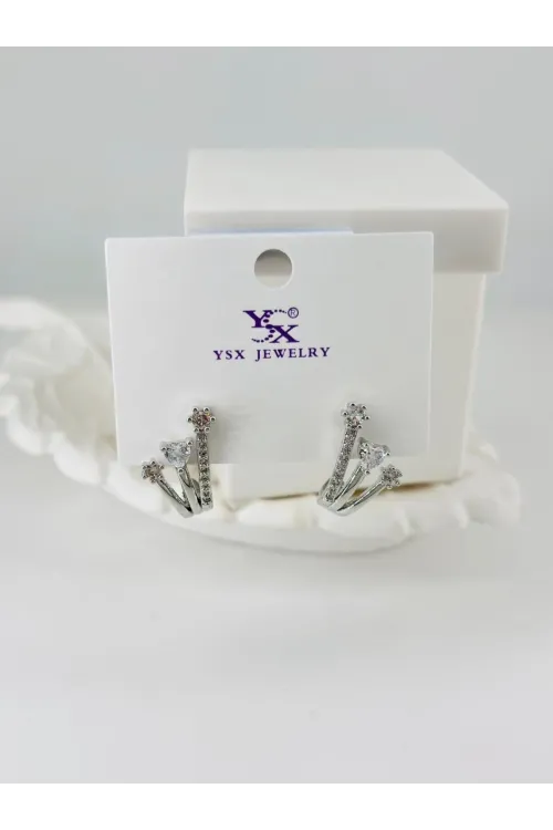 Zirkon Taşlı Üçlü Kombin Küpe - Kp00422