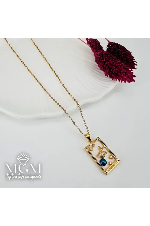 Zirkon Taşlı Zincir : Çelik Çelik Kolye 40+5 Cm - Kl0217