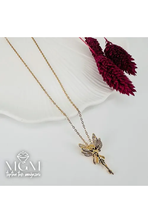 Zirkon Taşlı Zincir : Çelik Çelik Kolye 40+5 Cm - Kl0231