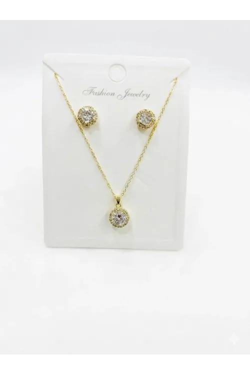   Zirkon Taşlı Zincir : Çelik Ürünler 40+5 Cm - Set0021