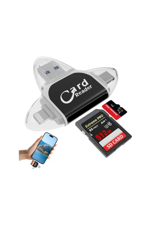 ZR670 Card Reader 4 İn 1 Otg