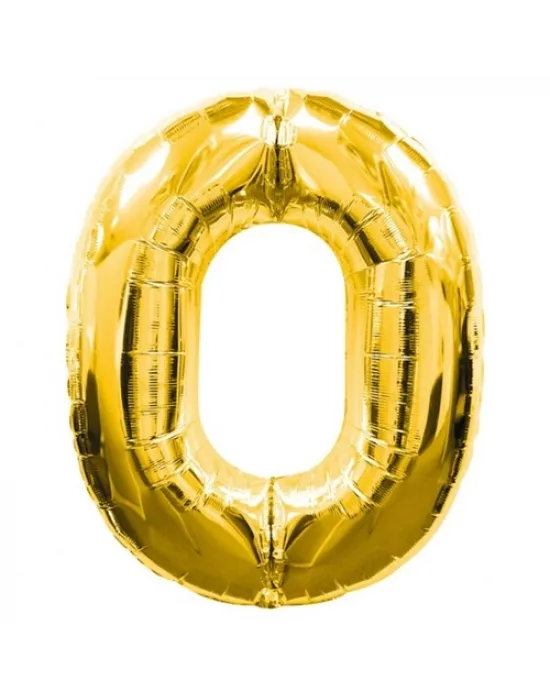 0 Rakamlı Folyo Balon Gold Renk  40 İnç