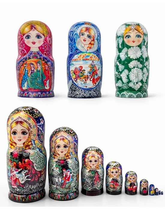 10lu Ahşap Matruşka Seti Alk5381