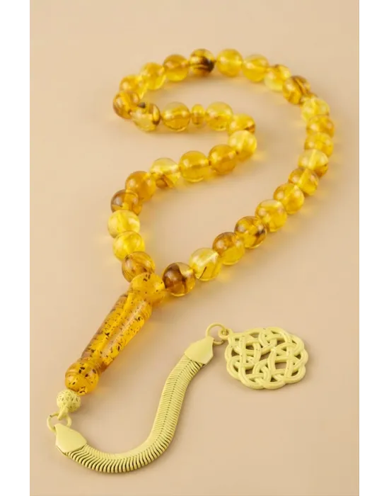 10 mm Orjinal Sıkma Kehribar Tesbih