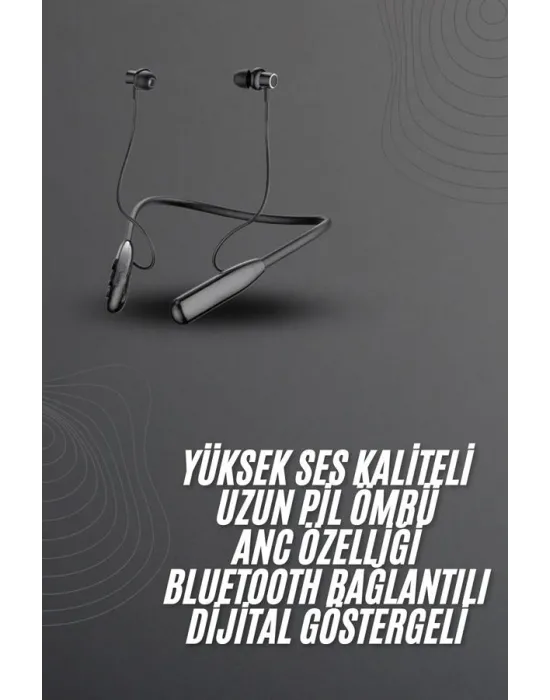 100 Saat Bluetooth Kulaklık Dijital Göstergeli Anc Özelliği Kablolu