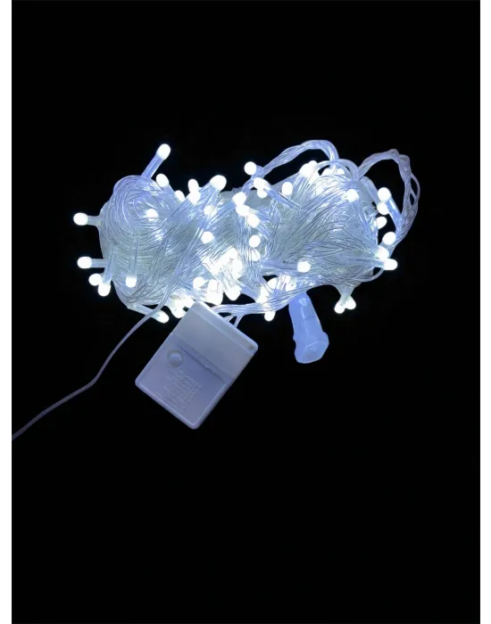 10m 100 Led Damla Uçlu Beyaz Işık Şeffaf Kablo Mz-17-1