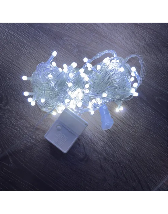 10m 100 Led Damla Uçlu Beyaz Işık Şeffaf Kablo Mz-17-1