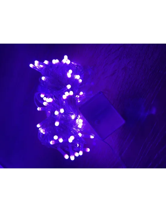 10m 100 Led Damla Uçlu Pembe Işık Şeffaf Kablo Mz-17-9