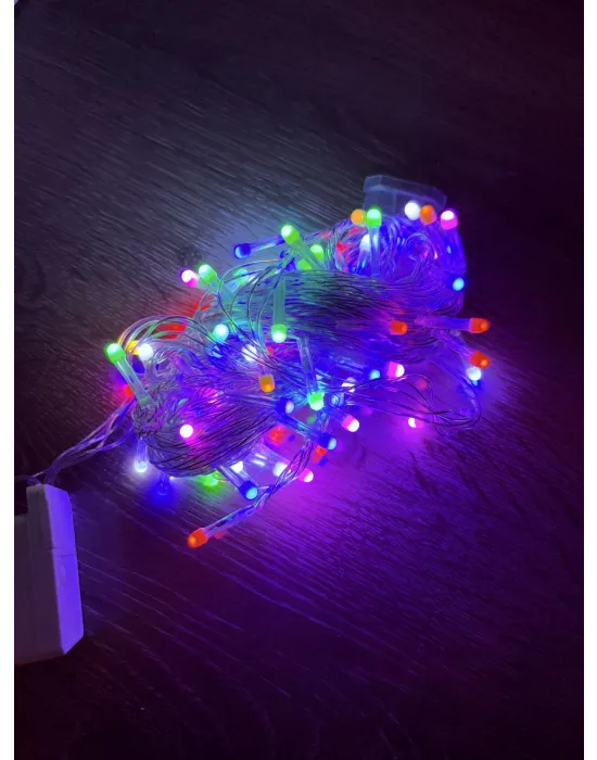 10m 100 Led Damla Uçlu Rgb Işık Şeffaf Kablo Mz-17-10
