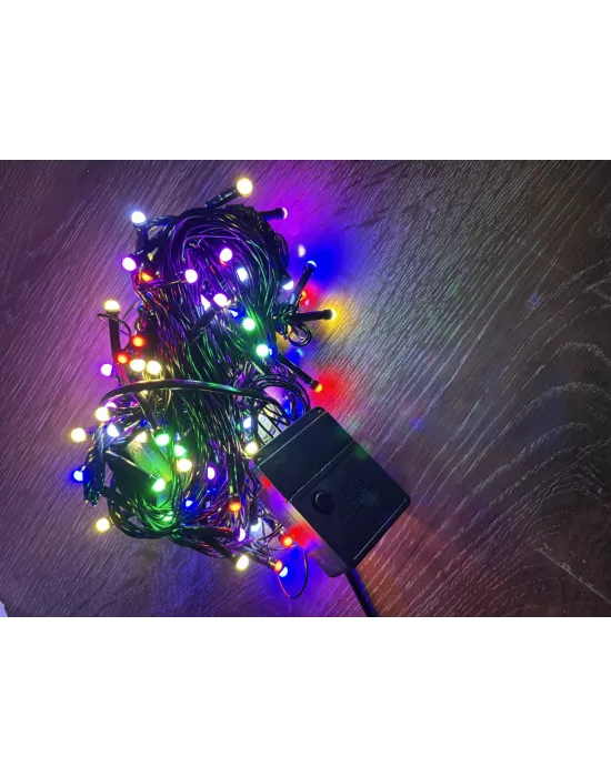 10m 100 Led Damla Uçlu Rgb Işık Siyah Kablo Mz-17-2