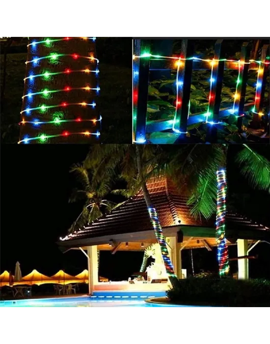 10m 100 Led Solar Led Işık Rgb