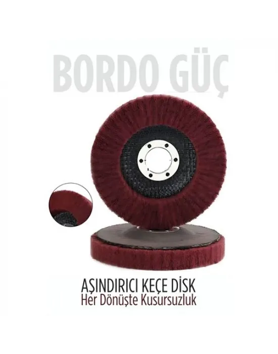 11 cm Endüstriyel Aşındırıcı Keçe Disk – 22 mm İç Çaplı Zımpara Fırçası 722478
