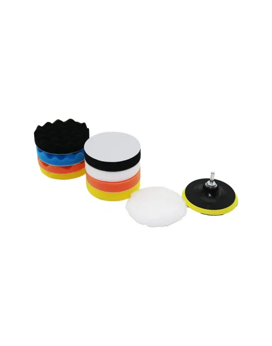 115 Mm  11pcs Polisaj Sünger Seti 8 Ad. 115mm Sünger- 1 Polisaj Ped -1 M14 Adaptör - 1 Cırtlı Disk Taban