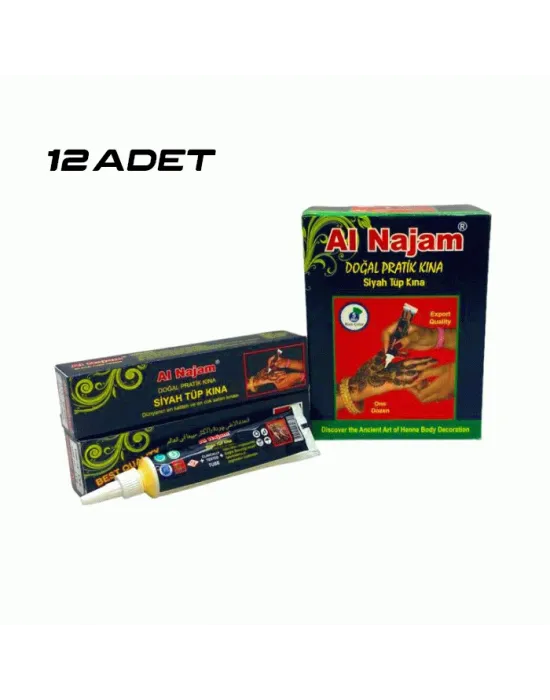 12 Adet Al Najam Siyah Tüp Kına 30gr