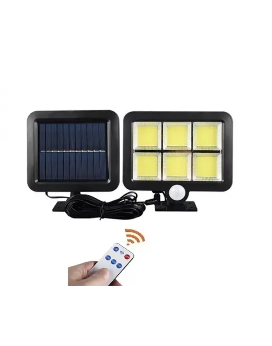 120 Cob Led Solar Panelli 3 Modlu Duvar Lambası Uzaktan Kumandalı Mz-302k