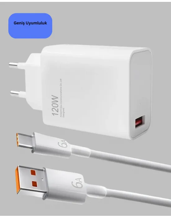 120 Watt Type C Şarj Başlığı Poco X3 X4 X5 Pro Uyumlu