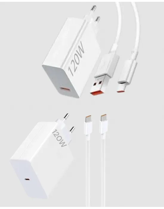 120w Süper Hızlı Şarj Adaptörü – Type-c Kablo Dahil, Yüksek Voltaj Korumalı