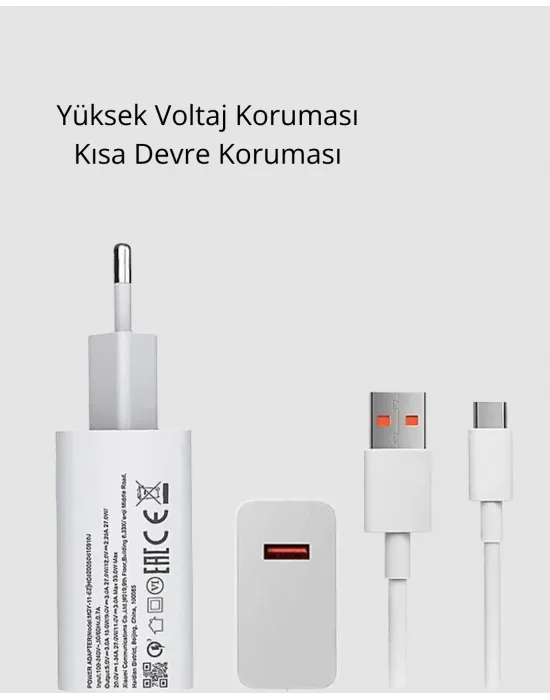 120w Süper Hızlı Şarj Adaptörü – Type-c Kablo Dahil, Yüksek Voltaj Korumalı