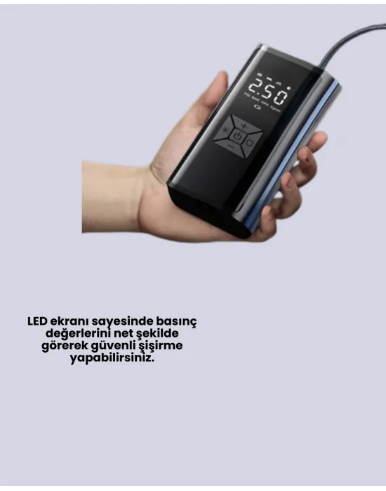 12v Uyumlu Çok İşlevli Akıllı Araç Lastik Pompası