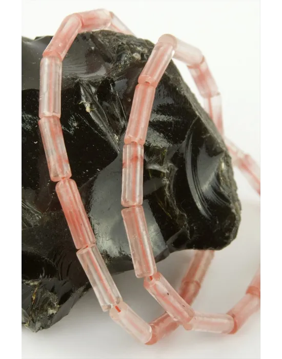1,4 cm Boru Çilek Kuvars Taşı
