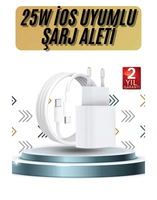 15/pro/pro Max 20w İos Uyumlu Hızlı Şarj Aleti Adaptörlü Beyaz
