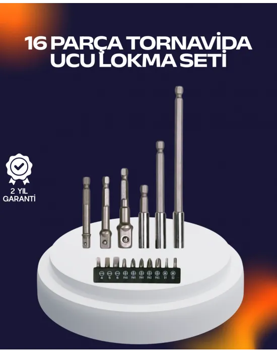 16 Parça Usta İşçilik Bits Takımı Vida Sökme Takma Set