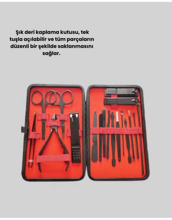 17 Parçalık Profesyonel Manikür Seti – Paslanmaz Çelik