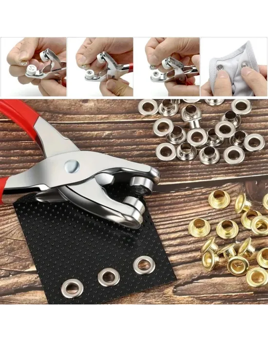 200 Adet Paslanmaz Çelik Çıtçıt Ve Pense Seti Metal Çıt Çıt Makinesi