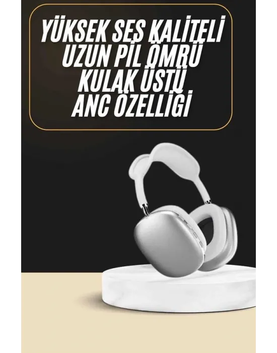 2025 Model Kulak Üstü Kablosuz Bluetooth Kulaklık Gürültü Azalta Uzun Pil