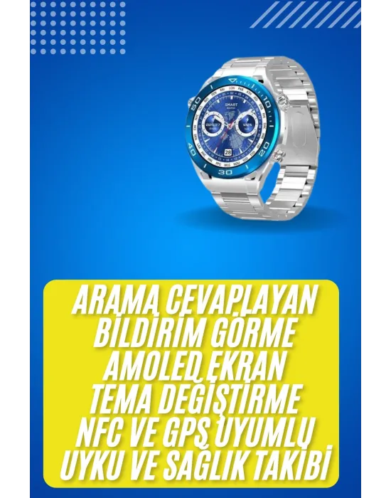2025 Model Yuvarlak Ekran Android Ve İos Uyumlu Gps Takibi Yapabilen Akıllı Saat