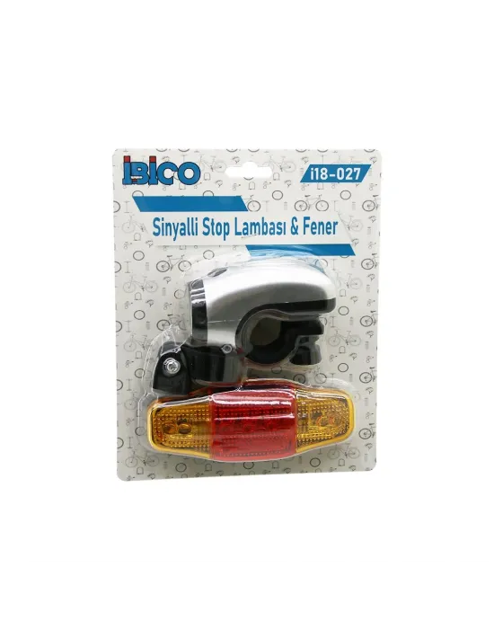2in1  Bisiklet 5 Led Fener  -  Sinyalli Stop Lamba   Pilli
