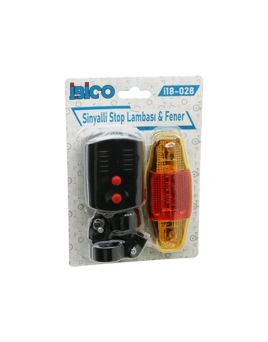 2in1 Bisiklet Cob Led Fener  -  Sinyalli Stop Lamba   Pilli